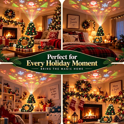 Christmas Projector Light Plug USB Christmas Tree Projector with 6 Festive Scene