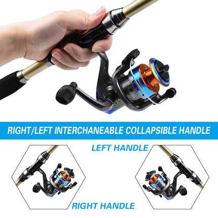 1.8M Telescopic Fishing Rod and Reel Combo Carbon Fiber Fishing Rod Kit w/ Lures