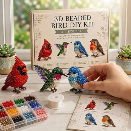 2026 Tiny 3D Beaded Animal DIY Kit, Cute Bird & Animal Beading Craft Set