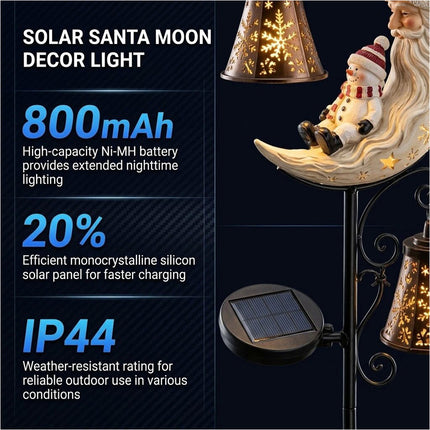 Solar Christmas Santa Snowman Stake Lights Waterproof Outdoor Garden Decor