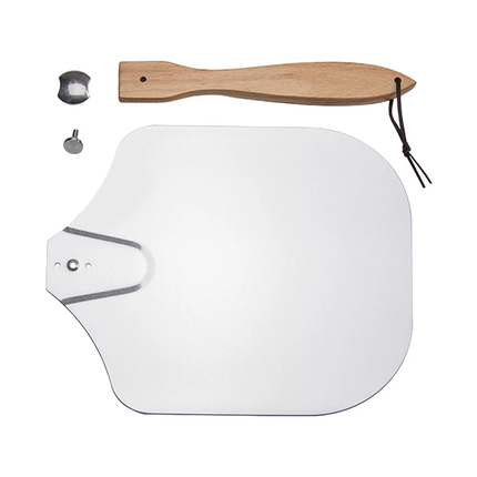 35cm Aluminum Pizza Peel Oven Paddle Shovel Baker + Wooden Handle Cooking Tool  European Style