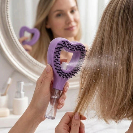2-in-1 Heart-shaped Spray Hair Comb Scalp Massage Comb For Easy Hair Care