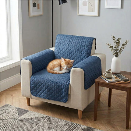 Sofa Cover Quilted Couch Covers Lounge Pet Protector Slipcovers Blue 55*196CM