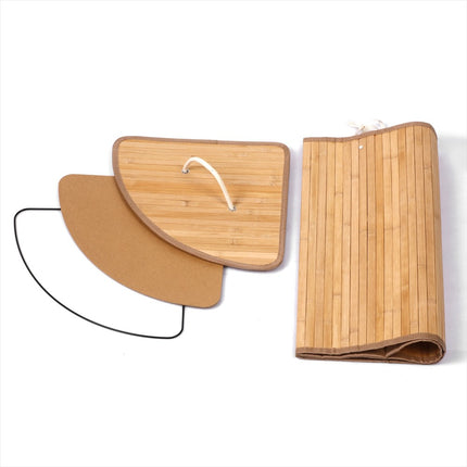 Home Foldable Bamboo Corner Laundry Hamper Natural Brown