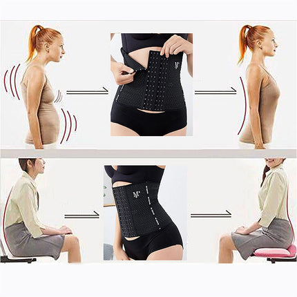 Women's Waist Trainer Cincher Tummy Girdle Belt Body Shaper Slimming Corset Wrap Black