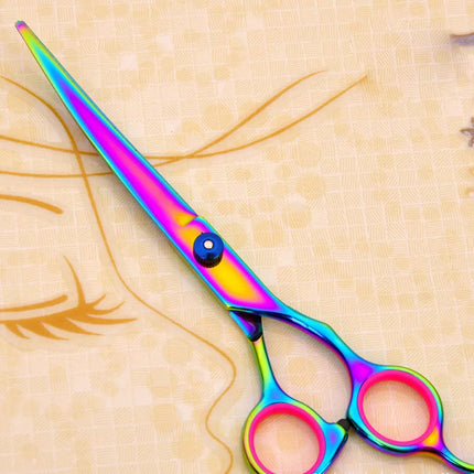 7'' Pet Hair Scissors Set Dog Grooming Cutting Thinning Curved Shears Tools
