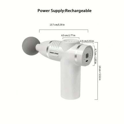 Handheld Massage Gun With 12 Heads 8 Speeds Muscle Relaxation Therapy Tool