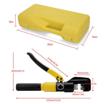 Ton Hydraulic Crimper Tool Kit 9 Dies Force Terminal Cable Lug Crimping Pliers