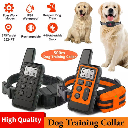 Anti-Bark Electric Shock Pet Dog Training E-Collar Obedience Remote Control Orange