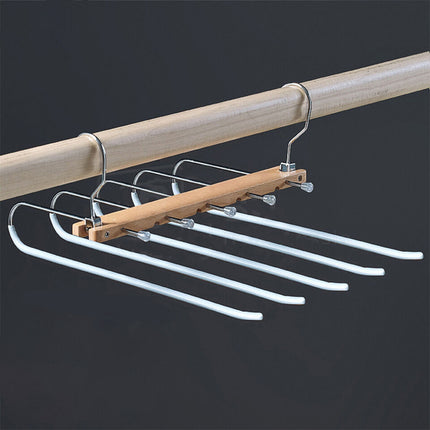 5 in 1 Stainless-Steel Magic Wardrobe Pants Rack Shelves Coat Hanger Blue