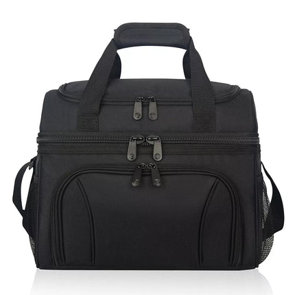 19L Dual Compartments Insulated Thermal Lunch Bags BPA Free Black