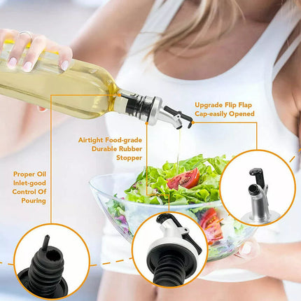2PCS Olive Oil Vinegar Pourer Dispenser Glass Bottle Kitchen Tools Cooking 500ml