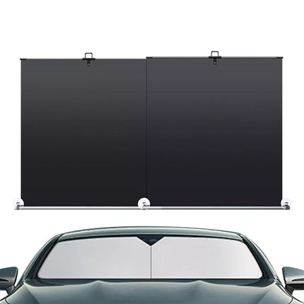 Retractable Car Windshield Sunshade, Automatic Sun Shade for Vehicle Sun Blocker (Sunshade+ 4PCS Side Mesh)