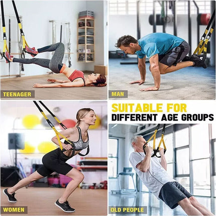 Suspension Trainer Home Gym Full Body Workout Adjustable Nylon Outdoor P3