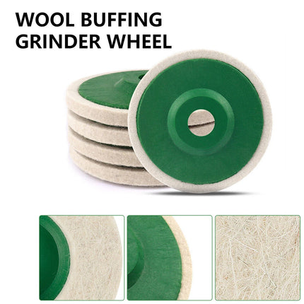10pcs 125MM Round Wool Buffing Pad Polishing Wheel Felt Buffer Disc for Angle Grinder