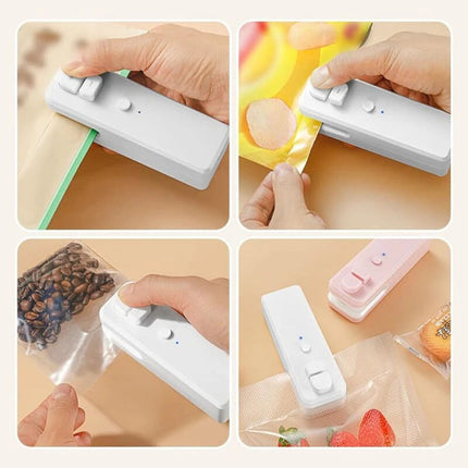 2 in 1 Heat Sealer with Cutter USB Rechargeable Sealing Machine for Plastic Bags