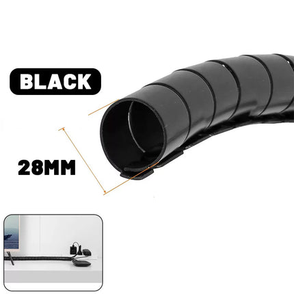 5M Tube Wire Wrap Spiral Storage Pipe Cable Organize Management Cord Protector