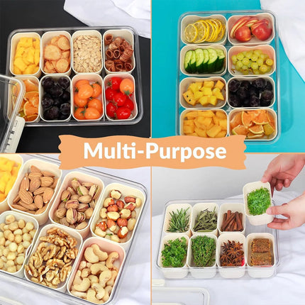 Multi Compartment Snackle Box Container Food Fresh-Keeping Box With Lid Handle