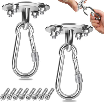 2Pcs Heavy Duty Stainless Hammock Hanging Hook Kit Swing Chair Bracket Hardware
