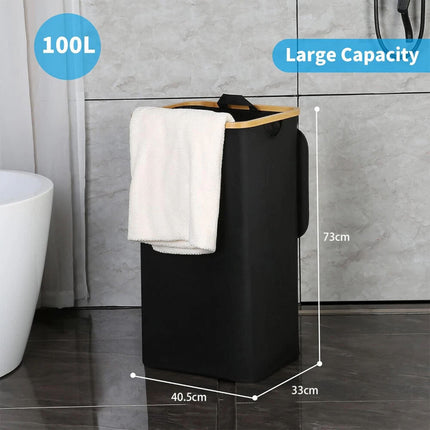 Large Laundry Basket with Lid Foldable Washing Clothes Collapsible Hamper Basket