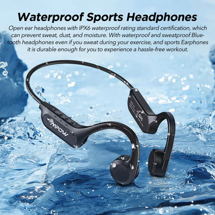 Bone Conduction Wireless Headphones Bluetooth 5.3 Headset Sport Swimming Earbuds