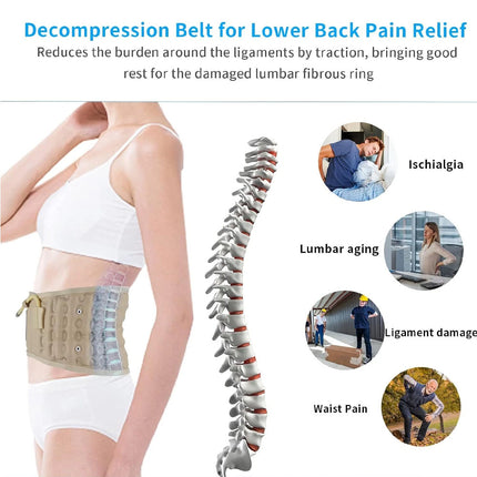 Decompression Lumbar Support Belt Waist Air Traction Brace Spinal Back Relief