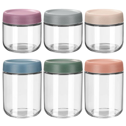 Glass Jars Set With Leakproof Screw Lids 300ml 480ml For Kitchen Storage Salad