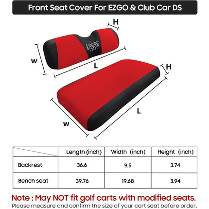 Golf Cart Front Seat Cover for Club Car DS EZGO TXT RXV, Mesh Golf Cart Cover