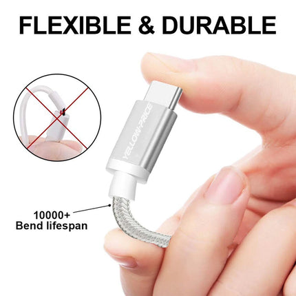 1.8M Compatible Nylon Braided USB C to USB C Cable Increased Durability