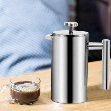 1000ML Stainless Steel Double Wall French Coffee Press Tea Pots Plunger Maker