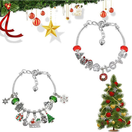 Advent Calendar Christmas Countdown DIY Jewelry Charm Bracelet Making Kit Set B