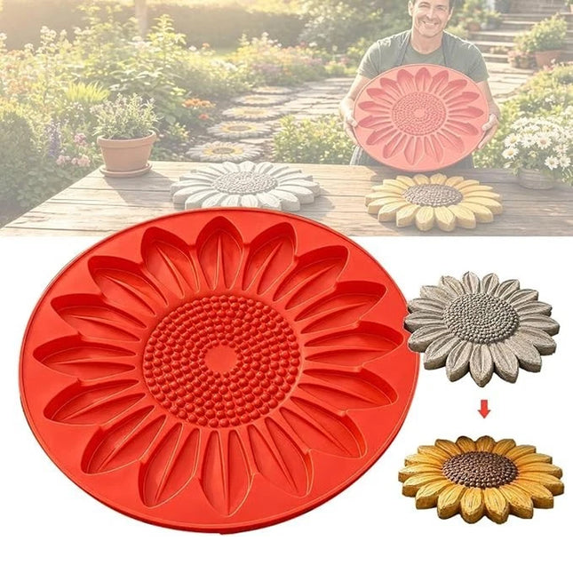 Sunflower Stepping Stone Mold Concrete Mold Stepping Stone Garden Path Decor