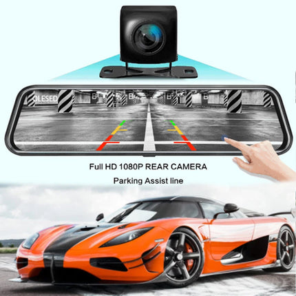 10 Inch Dash Camera Rear View Mirror Full HD 1080P Dual Lens Loop Recording Pro