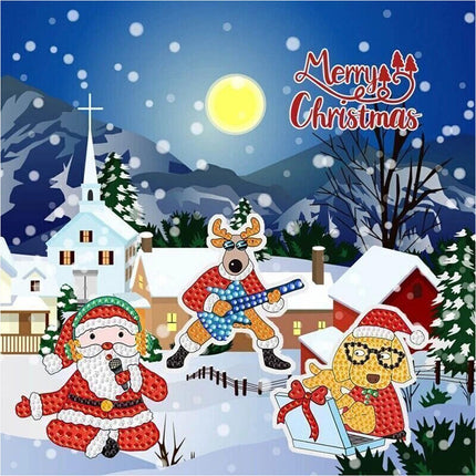 Christmas Diamond Painting Keychain 5D DIY Hanging Art Ornaments Gifts