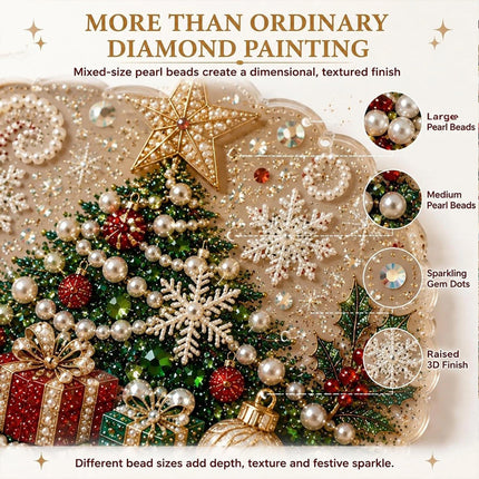 5D DIY Christmas Pearl Diamond Art Painting Hanging Pendant Ornament Kit Gift Christmas tree