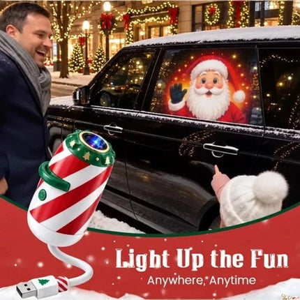 Merry Christmas Car Interior Projector Light USB Holiday Lamp 24 Patterns