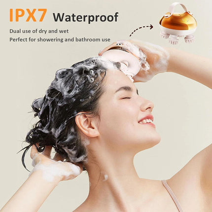 Waterproof Electric Head Massager W/8 Massage Heads 3 Modes Deep Scalp Massage