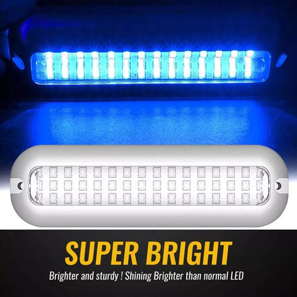 For Marine Boat Transom42LED Boat Light Stainless Steel Underwater Pontoon Pair