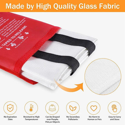 2PK Fire Blanket 1mx1m For Home Kitchen Office Caravan Emergency Australian Standard