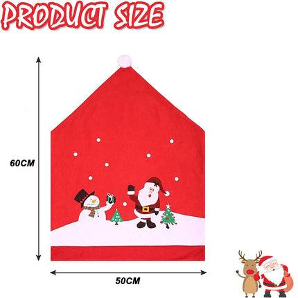 8x Christmas Santa Hat Chair Covers Table Cloth Dinner Home Décor Ornaments