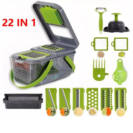 22 in 1 Vegetable Fruit Chopper Cutter Food Onion Veggie Dicer Slicer Kitchen