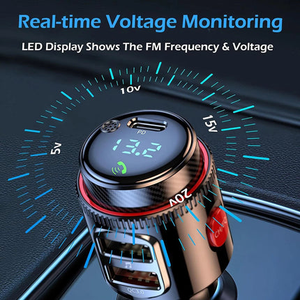 Bluetooth Adapter Car Wireless FM Radio FM Transmitter PD Dual USB Charger MP3