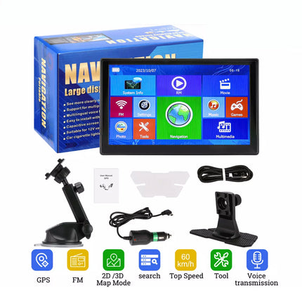 9" Touchscreen GPS Navigation Truck Navigator with Free Australia Map