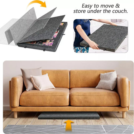 1000 PCS Felt Tilting Puzzle Board With 2-in-1 Designed Stand 6 Drawers Storage