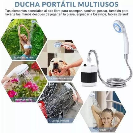 Camping Shower Pump Portable Electric Bath Tool Garden Outdoor USB Rechargeable