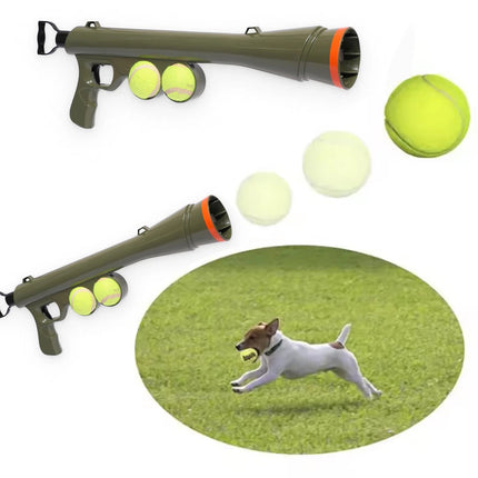 Dog Tennis Ball Gun Launcher Pet Play Outdoor Toy Fetch Throw Interactive Toy