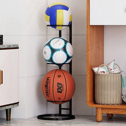 3 Tier Basketball Stand Ball Organizer Storage Rack Basketball Equipment Holder