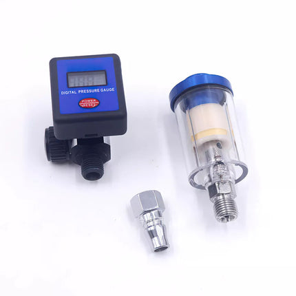 Spray Gun Digital Paint Air Pressure Regulator Gauge Water Trap Filter Tool