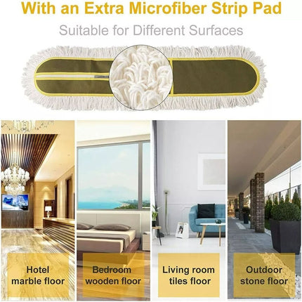 Microfiber Flat Mop Commercial Dust Mop Telescopic Handle Floor Yocada Clean