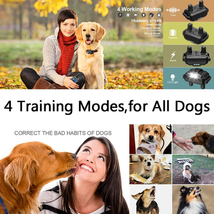 Electric Dog Training Collar Dog Anti Bark Stop Rechargeable Waterproof w Remote